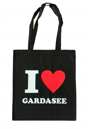 Baumwolltasche schwarz "I Love Gardasee"